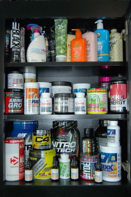 Gym accessories on display