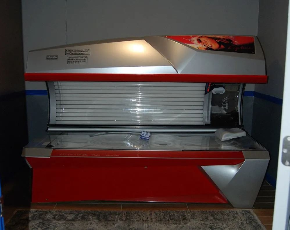 Ergoline bronzing bed in the tanning studio at Unlimited Fitness LLC